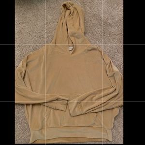 American Eagle yellow cropped velvet hoodie!